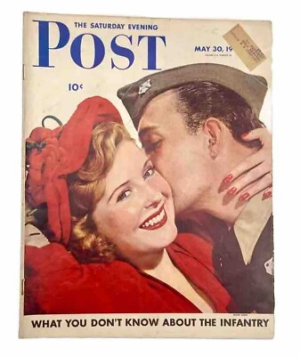 #ad Saturday Evening Post Magazine May 30 1942 Illustrated Cover $35.05