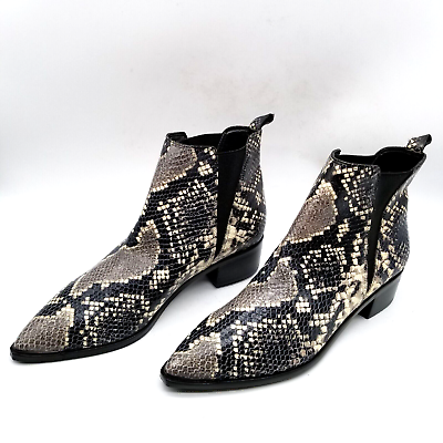 #ad Marc Fisher Women Snake Leather Pointed Toe Yale Ankle Bootie 6 $32.29
