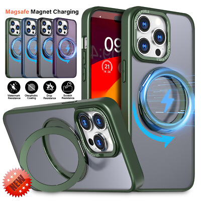 #ad For iPhone 15 14 Pro Max 13 12 11 Mag Safe Case Magnetic Ring Holder Stand Cover $12.33