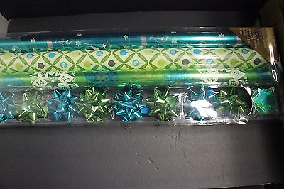 3 Roll Wrap 8 Bow 8 Gift Tag Variety Pack Holiday Christmas Wrapping Gift Paper $39.98