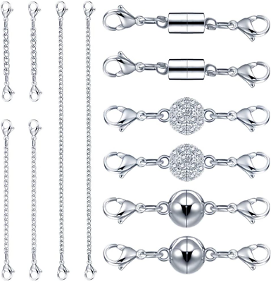 QACOWW 12 Pieces Necklace Extenders Necklace Extension Clasps Set Chain Extend $20.79