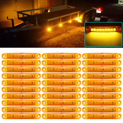 #ad #ad 30 Amber LED Side Marker Lights Bullet Clearance Light Truck Trailer Wateproof $23.95