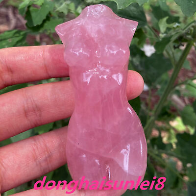#ad 3quot; Natural Rose Quartz Goddess Quartz Crystal Gift Body Sculpture Reiki 1pc $30.00