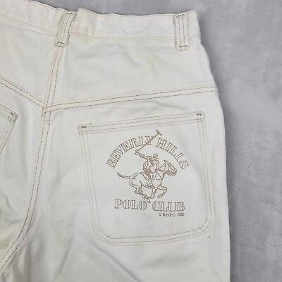 #ad Beverly Hills Polo Club Jeans Mens 34 White Denim Vintage Baggy BHPC Rugby Adult $22.49