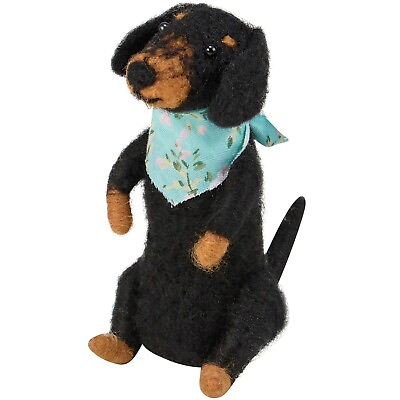 #ad Primitives by Kathy Felt Dachshund w Bandana Holiday Critter Dog Ornament Gift $13.95
