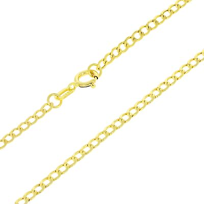 #ad 14K Yellow Gold 2mm Womens Curb Cuban Italian Link Chain Pendant Necklace 16quot; $113.99