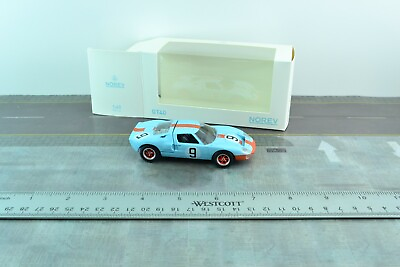 #ad Norev FORD GT40 Car #9 Diecast Metal Light Blue 1 43 Scale $24.99