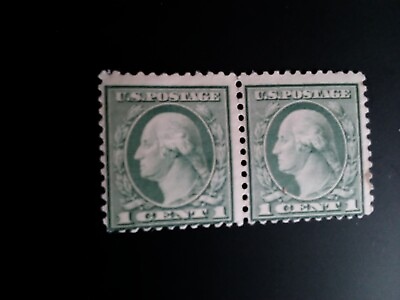 #ad U.S. Stamp of Washington pair 1921 Rotary Press Scott #545. CV $600.00 $400.00