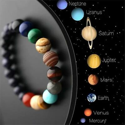 #ad Eight Planets Bead Bracelets Universe Seven Chakra Bangle Yoga Energy Wristband $11.74
