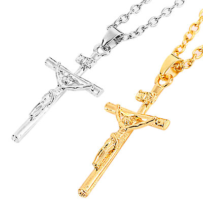 #ad 3X Christian Cross Necklace Men Cross Necklace For Women Hip Hop Chain Necklace $8.09