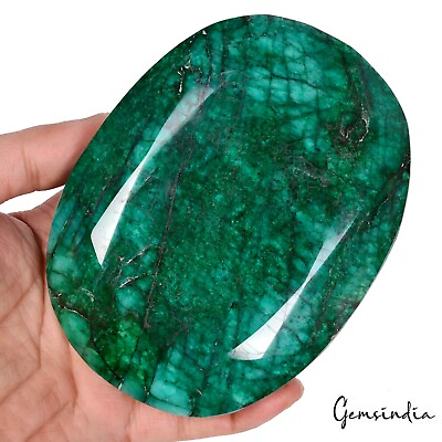 #ad 1 Kilo Natural Green Emerald Earth Mined Huge Oval Faceted Brazilian Gemstone $116.24