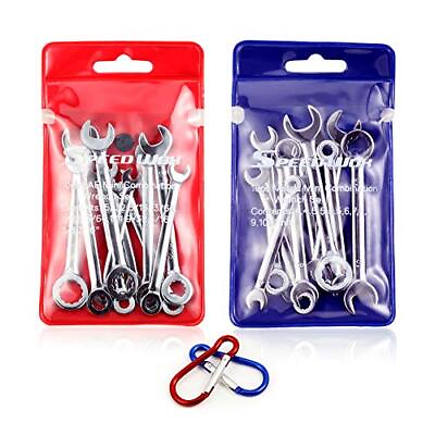 #ad SPEEDWOX Mini Wrench Set Metric SAE Ignition Wrench Sets Open and Box End Wrench $23.96