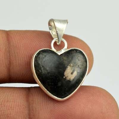 #ad Natural Black Copper Jasper Gemstone Handmade Heart Pendant Jewelry VP2604 $7.37