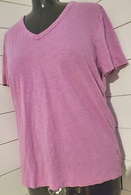 #ad Universal Thread Womens V Neck Tee Purple Short Sleeve Large T Shirt Top $10.00