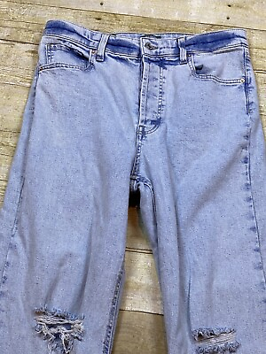 #ad Wild Fable Super High Rise Straight Button Fly Distressed Jeans Women’s Size 10 $11.49