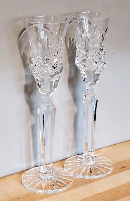 Set of 2 Vintage Long Stem Crystal Vodka Cordial Shot Glasses 1 1 2 Ounce $24.99