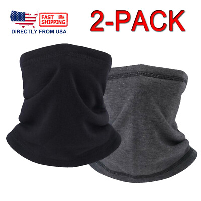 #ad 2PACK Neck Warmer Gaiter Winter Fleece Ski Face Mask Tube Scarf for Cold Weather $9.99