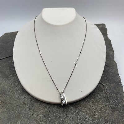 #ad Stunning Sterling Silver 925 Necklace With Pendant Beautiful Necklace # 17 $18.99