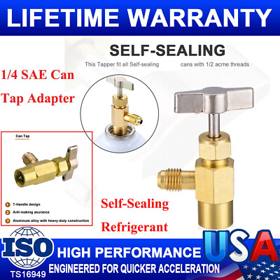 Self Sealing Refrigerant Opener A C Can Tap Tapper Adapter Dispensing Valve NEW $9.99