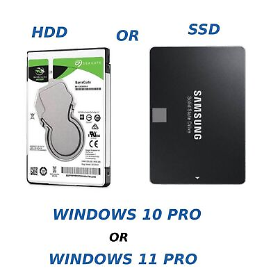 #ad 1TB HDD SSD 2.5quot; SATA Hard Drive for Laptop with Win 10 Win 11 Pro Pre installed $15.95