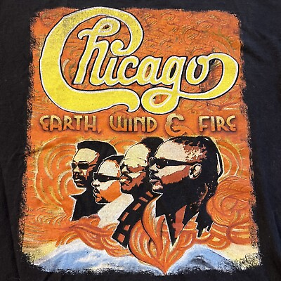 #ad Vtg Chicago Band amp; Earth Wind amp; Fire Concert Tour 2005 Black XL X Large Shirt $79.99