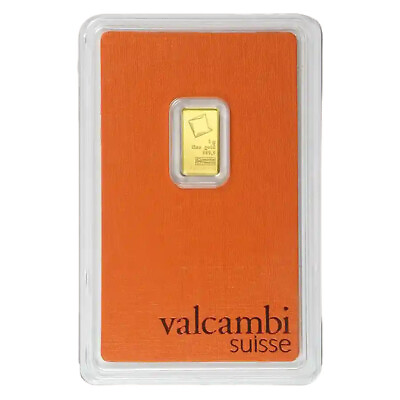#ad 1 gram Gold Valcambi Bar w Assay $96.23