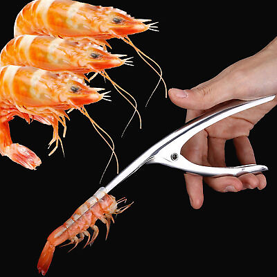 #ad Stainless Steel Prawn Peeler Shrimp Deveiner Peel Device Kitchen Tools $10.17