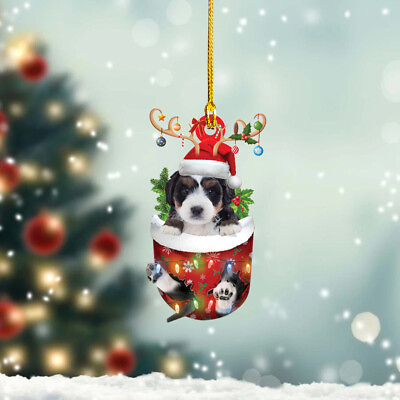 #ad Personalized Bernedoodle Dog In Snow Pocket Christmas Ornament Bernedoodle Dog $19.99