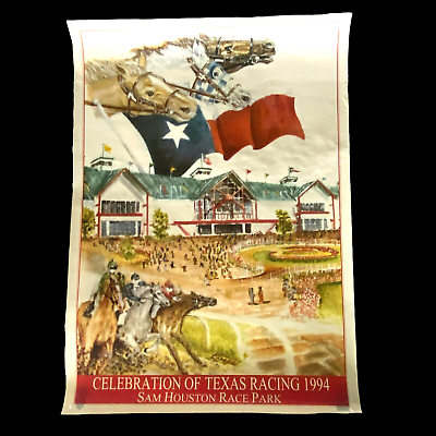 #ad Sam Houston Race Park Texas 1994 Racing Horse Jockey Poster Collectible $35.95