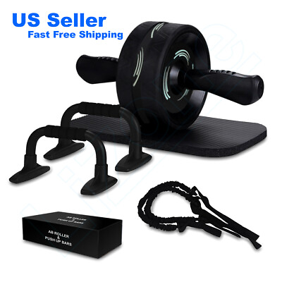 #ad 6 IN 1 Ab Roller Exercise Wheel Home Gym Workout Equipment Abdominal Fitness $25.99