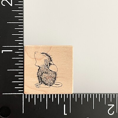 #ad House Mouse Designs Mini Monica Yawning B325 Wood Mounted Rubber Stamp $11.99