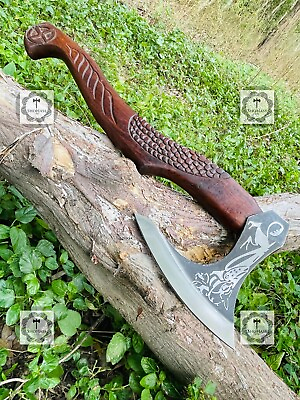 #ad Forge Axe Solid Steel Axe Camping Throwing Axe Handmade Viking Integral Axe GIFT $95.00