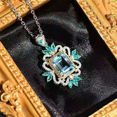 925 Silver Women Necklaces Pendants Fashion Cubic Zirconia Wedding Jewelry C $4.57
