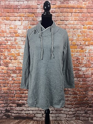 Neon Buddha Women’s Gray Pullover Sweatshirt Mock Neck Size Small $14.99