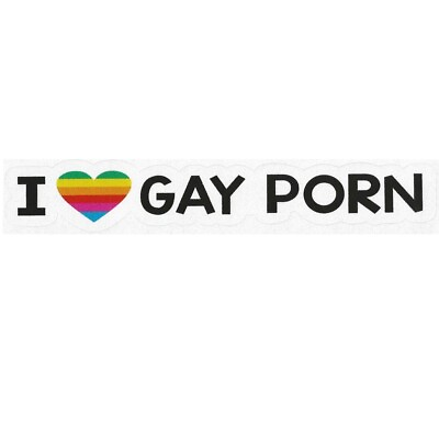 #ad I Love Gay Porn Rainbow Prank Funny Gag Joke Gift Window Decal Bumper Sticker $3.99