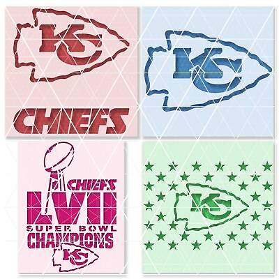 #ad KC Kansas City Chiefs stencil Variety of Sizes Reusable and Durable Template $12.29