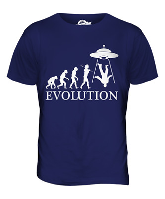#ad UFO INVASION EVOLUTION OF MAN MENS T SHIRT TEE TOP GIFT ALIEN SPACE SHIP CRAFT $29.00