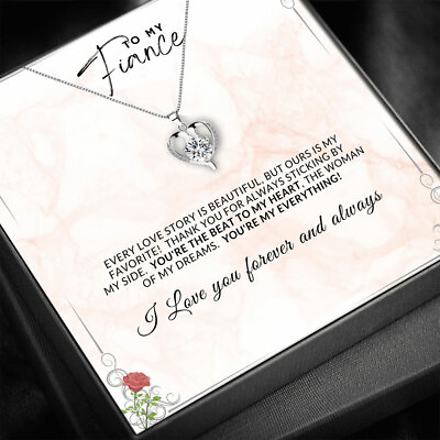 #ad To My Fiance Necklace Bride to be Gift Necklace for Fiancee Engagement Gift $25.99
