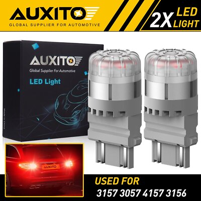 2X AUXITO 3157 3156 Turn Signal Brake Tail Light Bulb Super Red LED CK For Ford $12.99