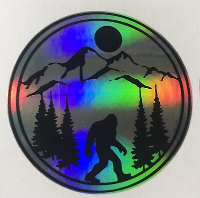 #ad Pair PNW Bigfoot Sasquatch Vinyl Decal Sticker Big Foot Holographic Yeti Bigfoot $5.99