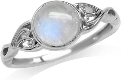 #ad Jude Jewelers Stainless Steel Created Moonstone Wedding Engagement Silver $21.74
