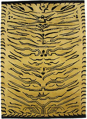 #ad Fine Nepali Hand Knotted 5X7 Tibetan Tiger Design Oriental Rug Wool Decor Carpet $545.20