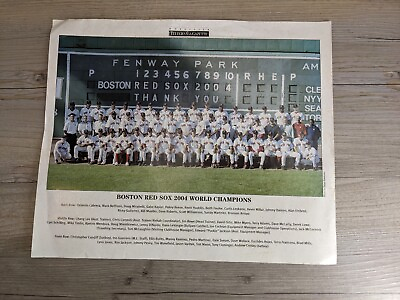 #ad 2004 Boston Red Sox World Series Champion Team Photo amp; Roster Worcester Telegram $7.48