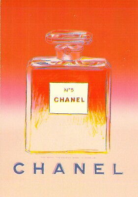 #ad Andy Warhol Chanel No. 5 Perfume Art Painting c1997 Vtg Sample Postcard M19 $39.95