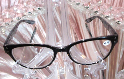 #ad NEW Black w Silver Swirl PIRANHA OPTICS Reading Glasses 1.25 1.50 2.0 2.75 $13.50