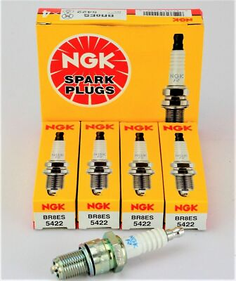 #ad Set of 4 NGK 5422 Nickel Spark Plugs BR8ES Removable Tip $29.46