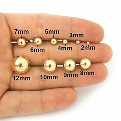 #ad 14K Solid Yellow Gold Ball Stud Earrings 6mm $37.99