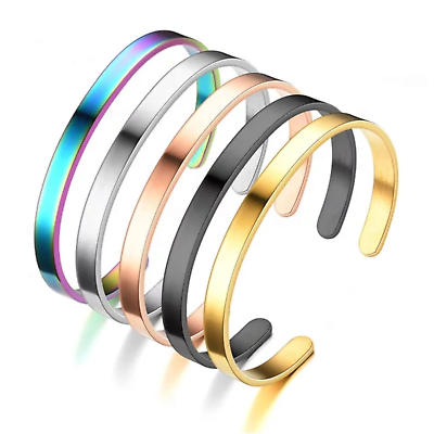 #ad #ad Stainless Steel Gold Plated Multicolor Bangle Bracelet Fashion Jewelry Unisex $17.99