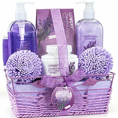 Home Spa Gift Baskets For Women Bath and Body Spa Set in Lavender Jasmine $33.99