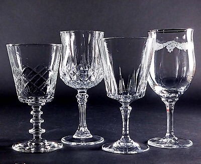 #ad Mismatched Water Goblets Wine Glasses Glassware Set of 4 Many More Available $32.99